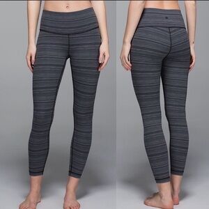 Lululemon High Times Pant Luxtreme Cyber‎ Stripe Deep Coal Black 2